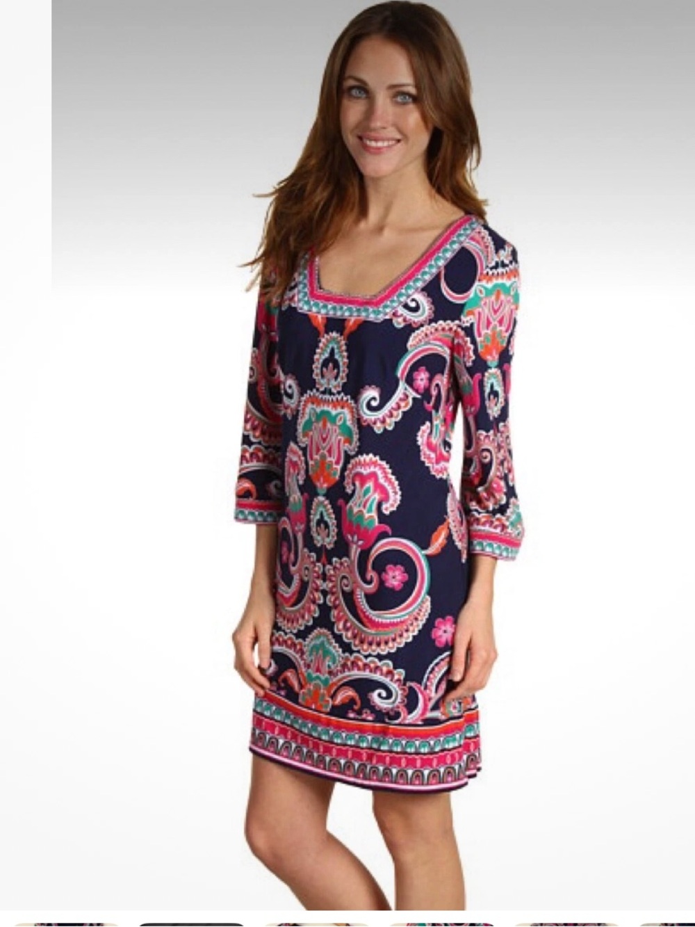 LAUNDRY by Shelli Segal Floral Medallion Square Neck Shift Dress Size 8